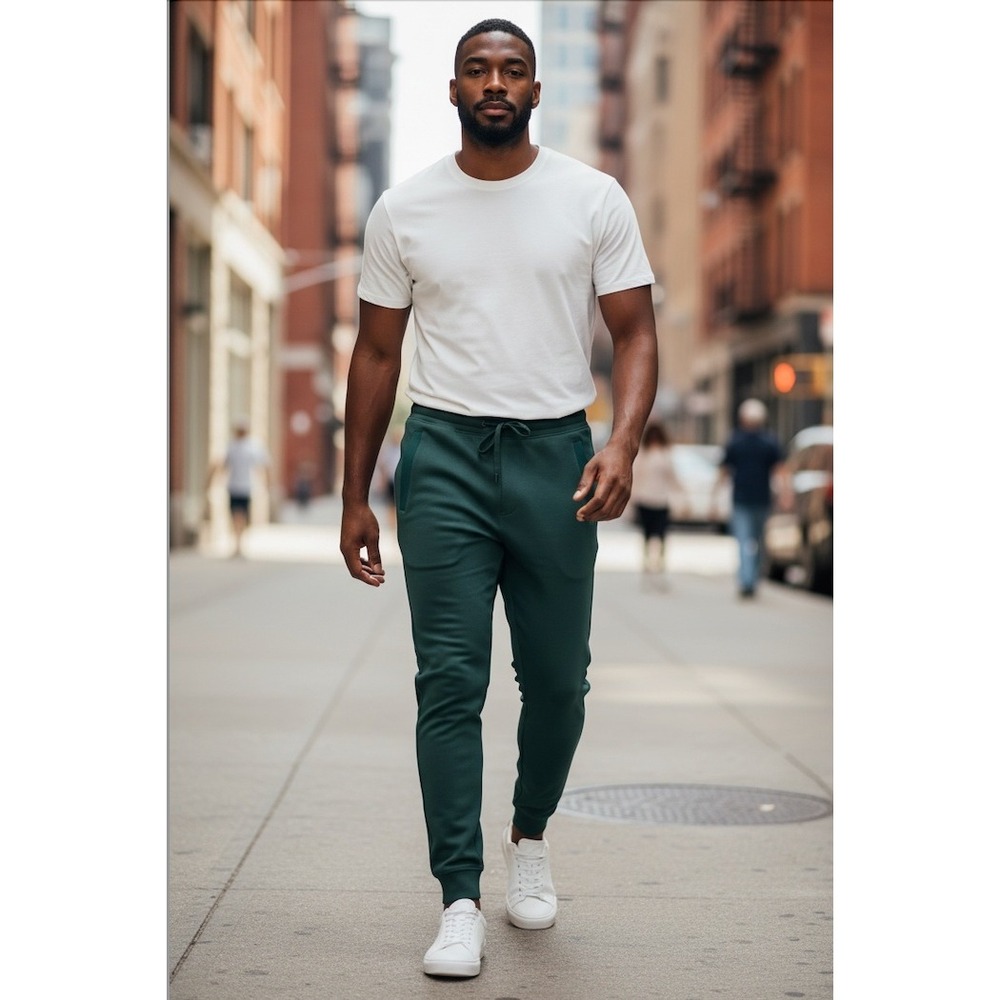 Ten Thousand Mens Green Performance Fleece Joggers Size Large Training Pants